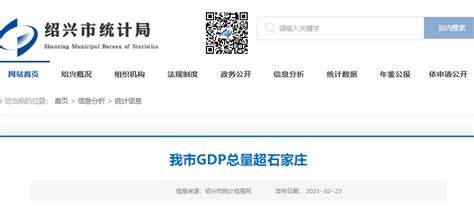 重磅！绍兴GDP全国排名又进一位_绍兴网