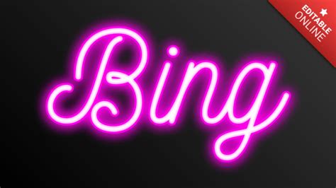 Neon Bing Logo 的图像结果