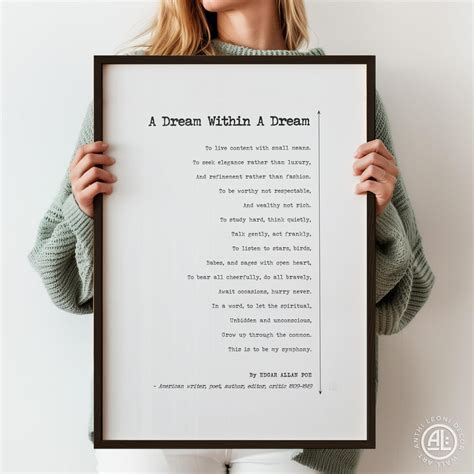 A Dream Within A Dream Poem Print Edgar Allan Poe Decor Classic ...