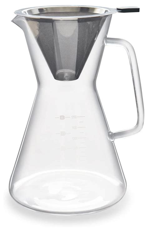 Drevy Glass Pour Over Coffee Carafe Coffee Maker with Reusable ...