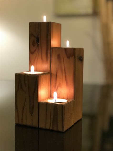 DIY Wooden Candlestick for Christmas Decoration