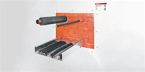 Photo of CFS-BL Firestop blocks being used in a mixed penetration of ...