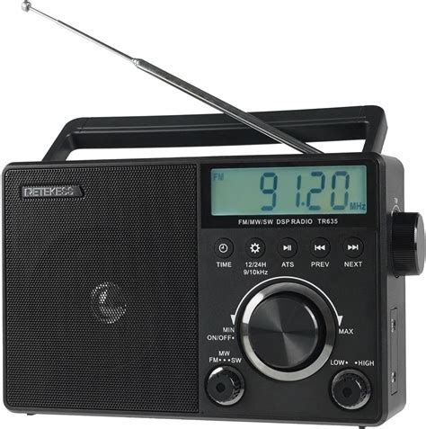 Retekess TR635 AM FM Radio with External Antenna Jack, Portable ...