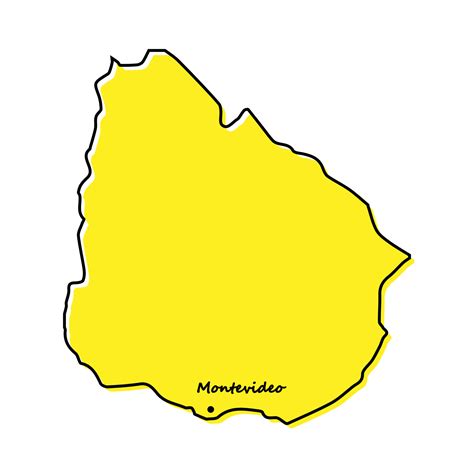sencillo contorno mapa de Uruguay con capital ubicación 21807023 Vector en Vecteezy
