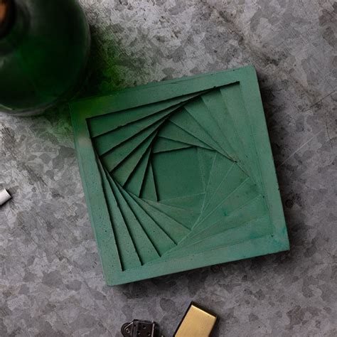 Conto Ashtray Basil Green - Designer Geometric Stepped Ashtray for Ind ...
