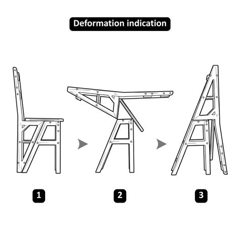 Multipurpose Wooden Folding Step Stool Ladder 3-in-1 Space-Saver (90 c