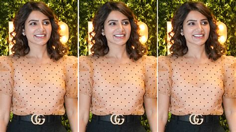 Samantha Akkineni picked a nude polka dot blouse for her night out with ...