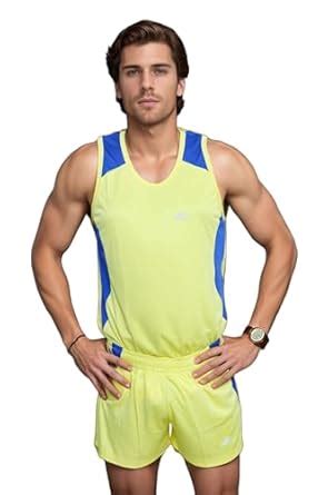 HENCO Lemon Yellow Athletic Sando kit(Sando & Shorts) Running kit for ...