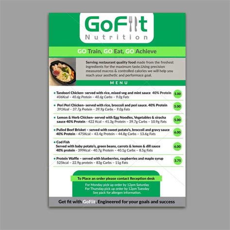 Entry #11 by d3stin for Create one sided A5 menu for a gym. Attached is ...