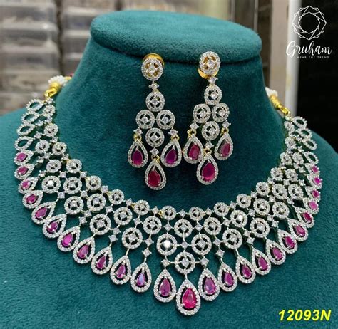 Buy Gold Plated Imitation Jewelry Trending Medium Length AD Haram ...