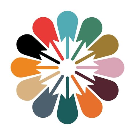 Colorful arrow design in circular pattern | Premium Vector