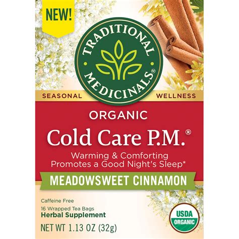 Traditional Medicinals Organic Cold Care PM - Soothing Healing Herbal ...