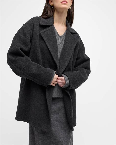 Vince Double-Breasted Wool-Blend Car Coat | Neiman Marcus