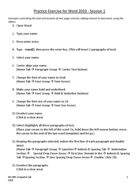 Image result for Microsoft Word Basic Tutorial Paragraph for Practice