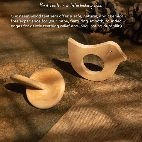 Wooden Bird teether & interlocking disc – The Toy Trunk