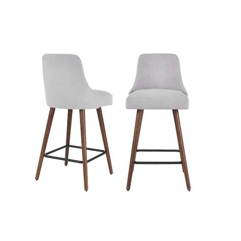 Benfield Stone Gray Upholstered Bar Stools with Back India | Ubuy