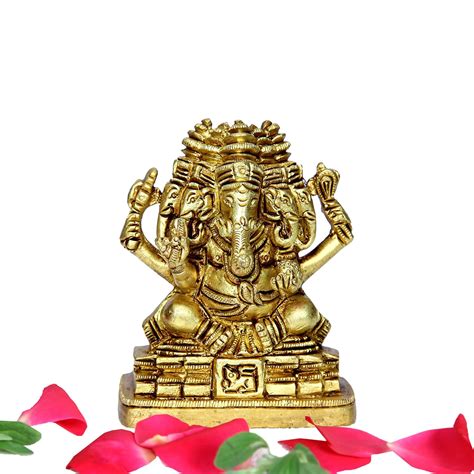 Buy anciently Brass Panchmukhi Vinayaka Idol | Panchmukhi Ganesh Idol ...