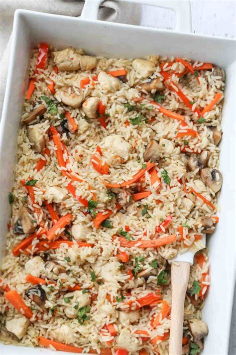 Baked Vegetable Chicken Rice - Valentina's Corner