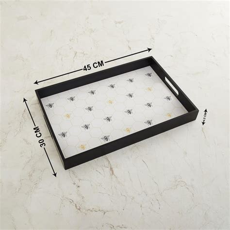 Buy Honeybee Pueblo Wooden Tray- Wood- 30 x 45 cm from Home Centre at ...