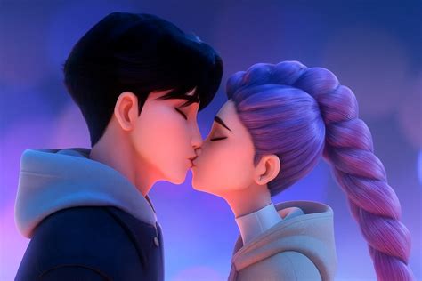 Rumi and Jinu kissing in 2025 | Demon hunter band, Rumi, Good animated ...