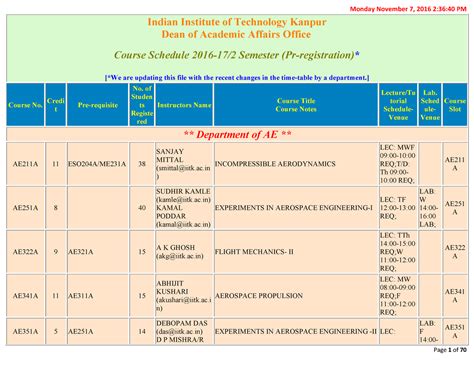 Course Schedule Pr 2016 17 2 - Monday November 7, 2016 2:36:40 PM ...