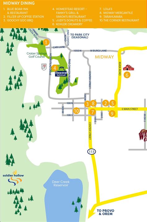 Heber Valley and Midway Dining Maps - Heber Valley Guide