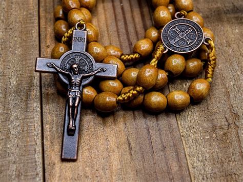 Catholic Rosary Wooden Rosary Beads Bronze Crucifix and | Etsy