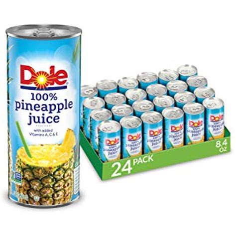 Dole 100% Pineapple Juice, 100% Fruit Juice With Added Vitamin C, 8.4 ...