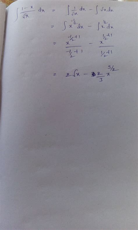 integration (1-x)under root x dx - Brainly.in