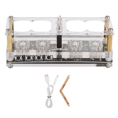 Buy Nixie Clock,IN-12 LED Tube Clock 4-Bit Seven-Color RGB LED DS3231 ...