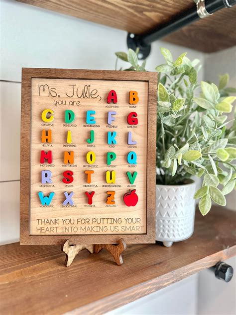 Personalized Teacher ABC Sign - Personalized Teacher Appreciation Sign ...