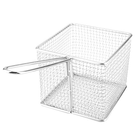 Square French Fry Basket Holder, Easy to Clean Lightweight Deep Fryer ...