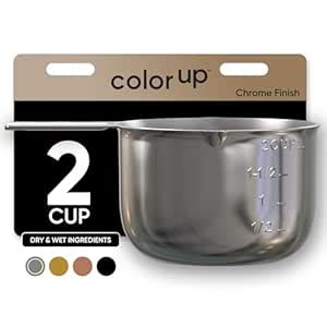 Buy Color Up 2 Cup Measuring Cup, 480ml Stainless Steel Metal, Easy ...