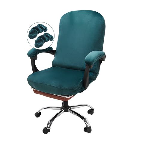 Office Chair Cover with Armrest Covers Velvet Computer Chair Cover ...