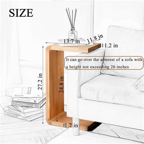 TTYXSUEPT C-Shaped Side Table, Solid Wood End Table for Couch India | Ubuy