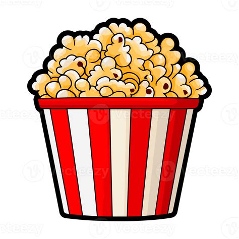 popcorn bucket. Cinema snack, Popcorn in a red striped bucket sticker ...