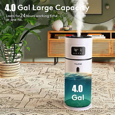15L/4Gal Whole House Humidifier Large Rooms, Ultrasonic Cool Mist ...