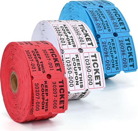 Raffle Tickets Double Roll,Consecutively Numbered,50/50 Raffle Tickets ...
