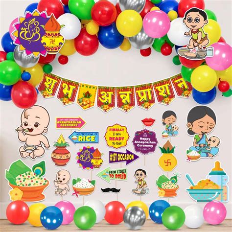 ZYOZI Annaprashan Cardstock Cutout with Annaprashan Banner & Balloon ...