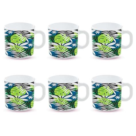Larah by BOROSIL Forest Opalware Mug | Set of 6 Pcs Tea/Coffee Mugs ...