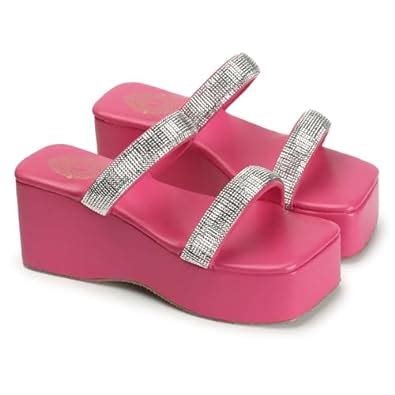 Buy STRASSE PARIS Women & Girls Retro Style Platform Heels Pink at ...