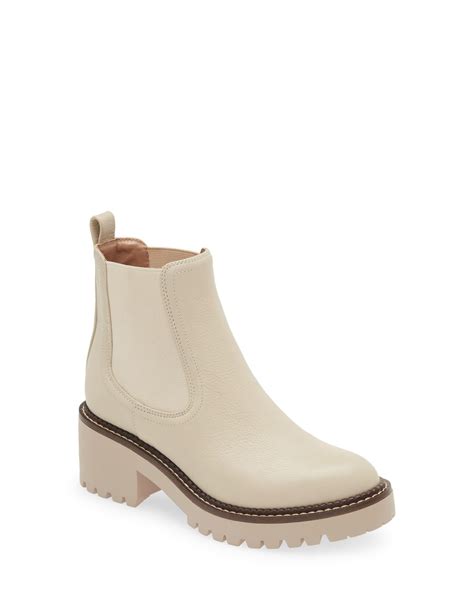 Nordstrom Mia Chelsea Lug Boot in Natural | Lyst