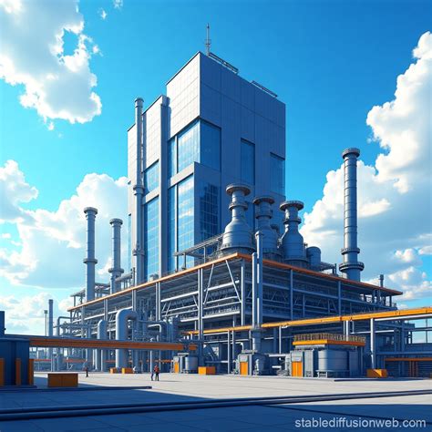 Hyper-Detailed Combined Cycle Power Plant Illustration | Stable Diffusion Online