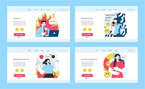 Neurosis web banner or landing page set chronic stress and anxiety ...