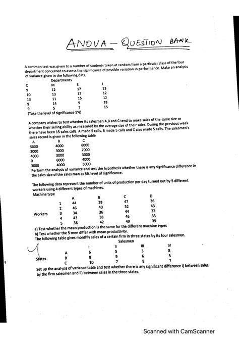 Anova Question Bank - Anna University Statistics Qp - Statistics for ...