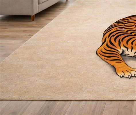 Buy Hand-tufted Wool Tiger Rug, Tibetan Style Animal Design, Handmade ...