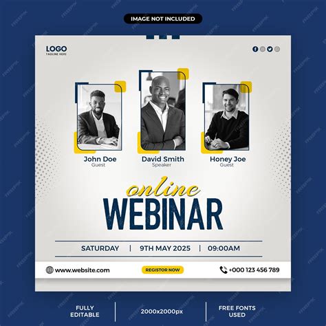 Online live webinar instagram post or corporate social media post ...