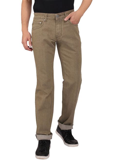 FLAGS Men's Super Stretch Straight Fit Jeans Light Khaki Colour(121 ...