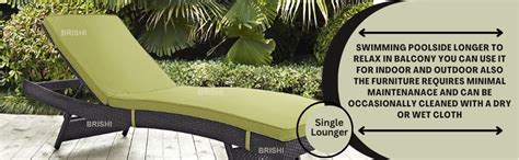 BRISHI Rattan Outdoor Swimming Poolside Lounger Beach Sunbathing Lawn ...