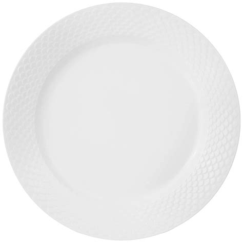Buy Clay Craft Basic Dinner Plate Ripple 4 Piece 10.5" Plain White ...